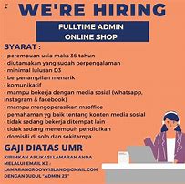 Lowongan Admin Slot 2022 Jakarta Pusat Facebook Page